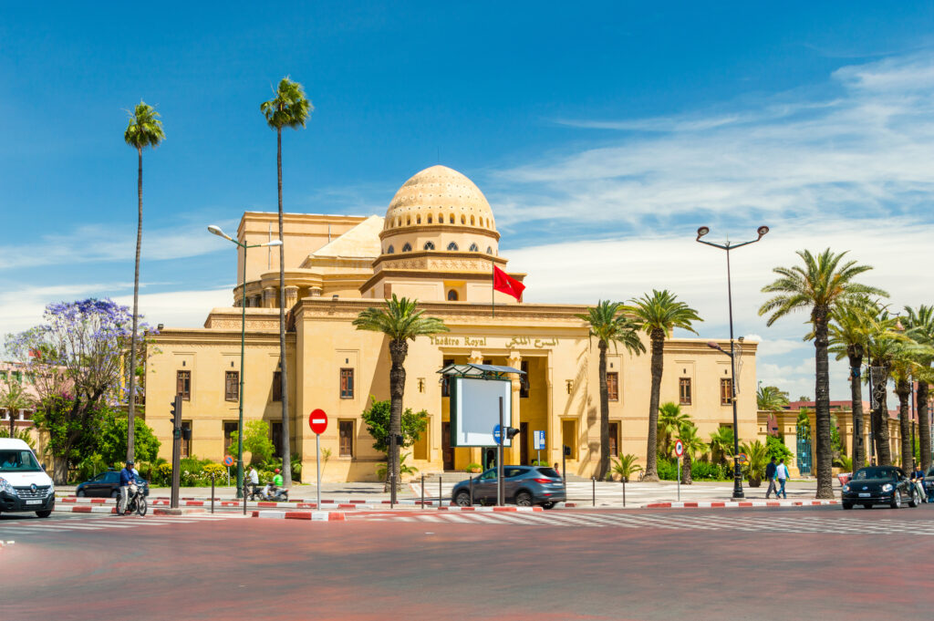 Marrakech, Morocco June 5, 2018: Theatre Royal In Marrakech. Marrakech, Morocco June 5, 2018: Theatre Royal In Marrakech.