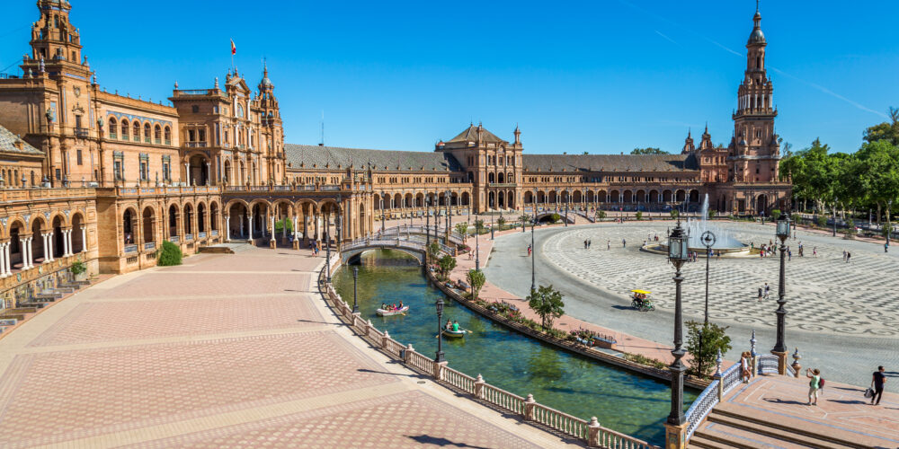 SEVILLE,SPAIN 3,MAY,2014:Spanish Square (plaza De Espana) In Sev